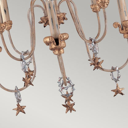 Flambeau Mignon 8-Light Gold and Silver Candle Chandelier