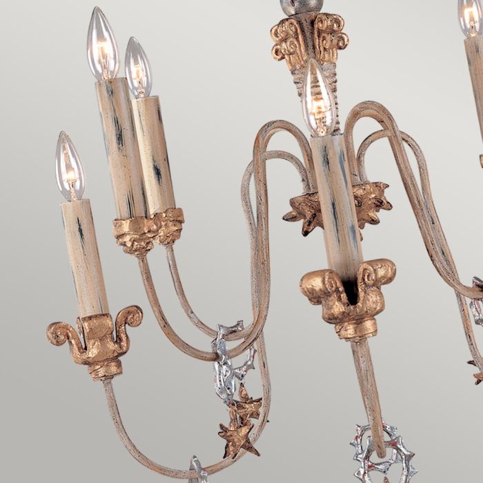 Flambeau Mignon 8-Light Gold and Silver Candle Chandelier