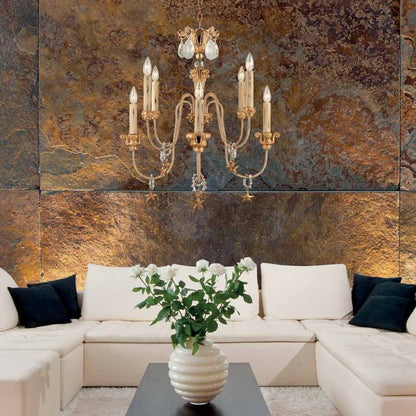 Flambeau Mignon 8-Light Gold and Silver Candle Chandelier
