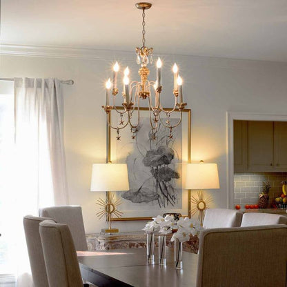 Flambeau Mignon 8-Light Gold and Silver Candle Chandelier