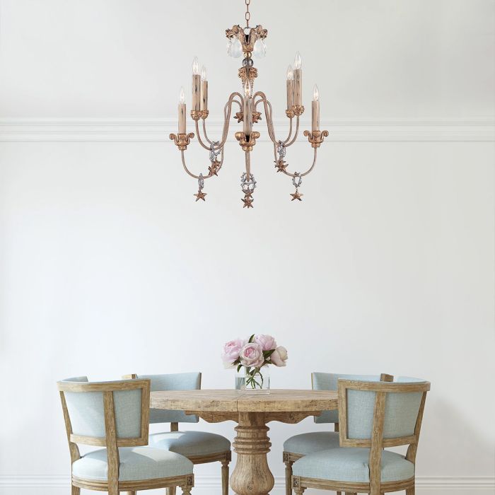 Flambeau Mignon 8-Light Gold and Silver Candle Chandelier