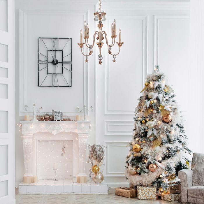 Flambeau Mignon 8-Light Gold and Silver Candle Chandelier