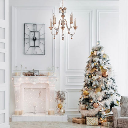 Flambeau Mignon 8-Light Gold and Silver Candle Chandelier