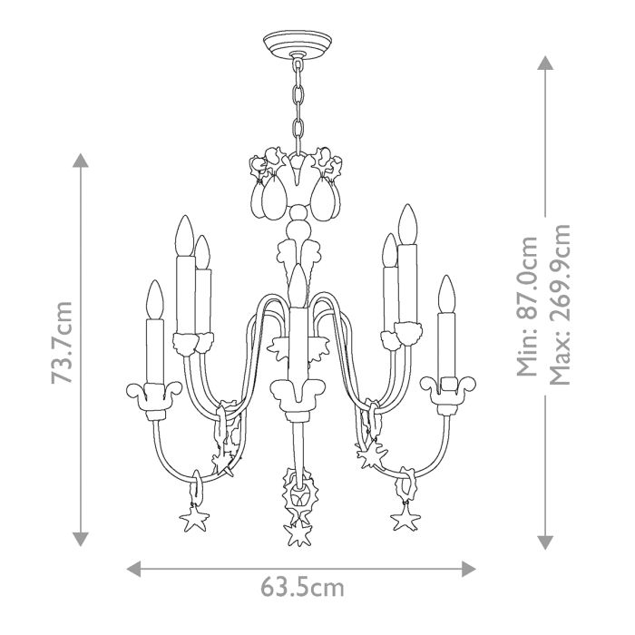 Flambeau Mignon 8-Light Gold and Silver Candle Chandelier