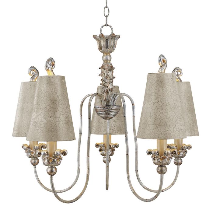 Flambeau Remi 5-Light Silver and Gold Candle Chandelier