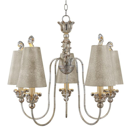 Flambeau Remi 5-Light Silver and Gold Candle Chandelier