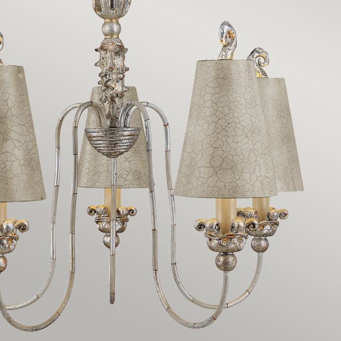 Flambeau Remi 5-Light Silver and Gold Candle Chandelier