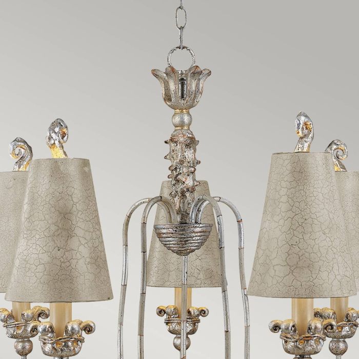 Flambeau Remi 5-Light Silver and Gold Candle Chandelier