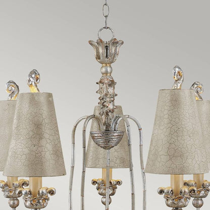 Flambeau Remi 5-Light Silver and Gold Candle Chandelier