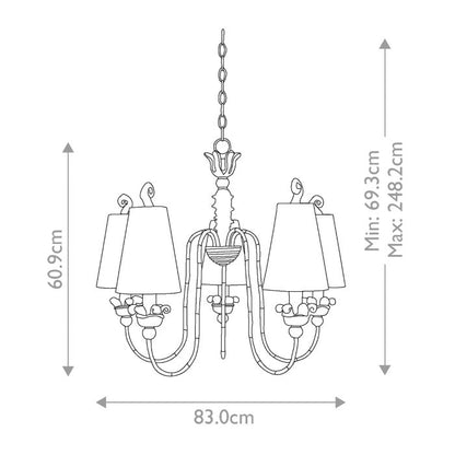 Flambeau Remi 5-Light Silver and Gold Candle Chandelier