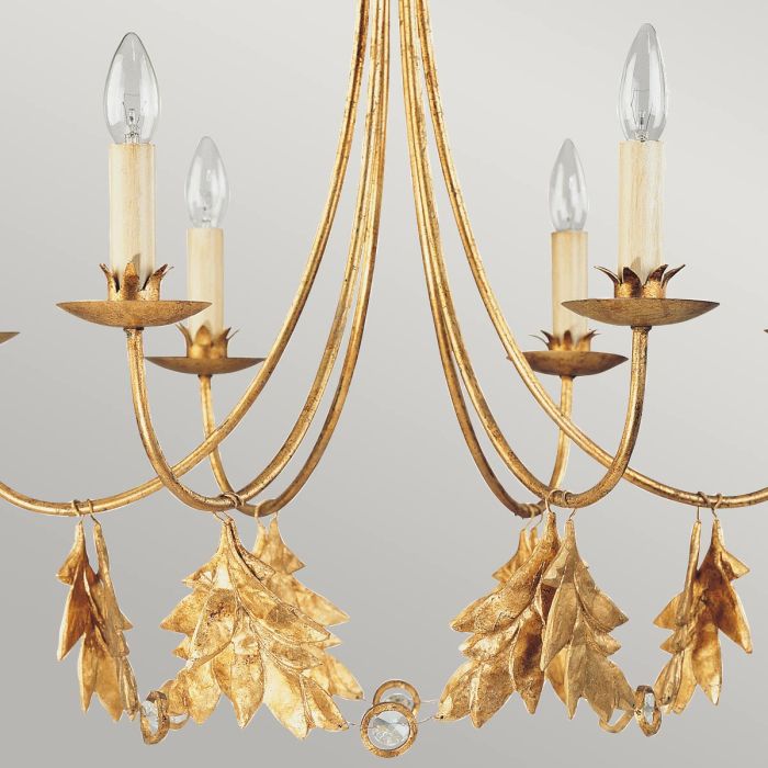 Flambeau Sweet Olive 6-Light Gilded Gold Candle Chandelier