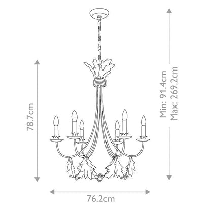 Flambeau Sweet Olive 6-Light Gilded Gold Candle Chandelier