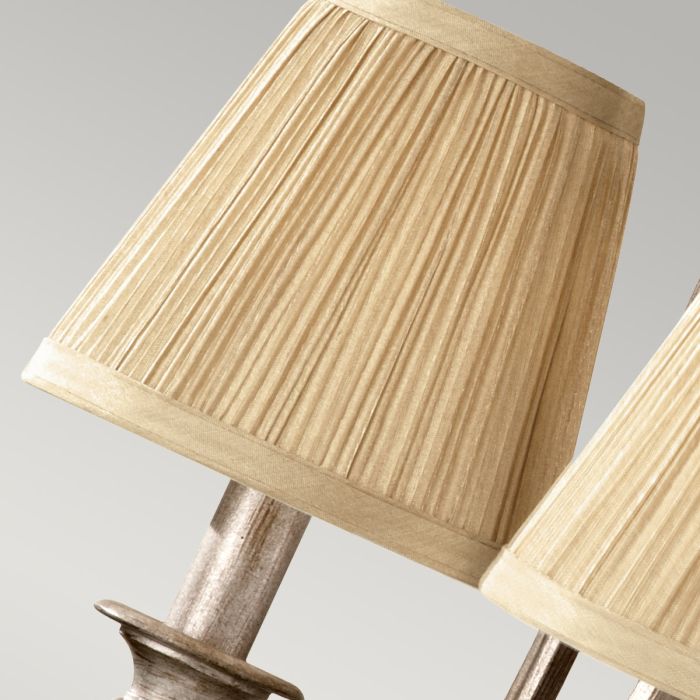 Generation Lighting (Feiss) Abbey 3-Light Silver Sand Candle Chandelier with Pleated Shades