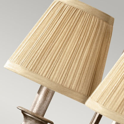Generation Lighting (Feiss) Abbey 3-Light Silver Sand Candle Chandelier with Pleated Shades