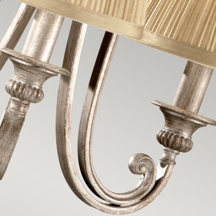 Generation Lighting (Feiss) Abbey 3-Light Silver Sand Candle Chandelier with Pleated Shades