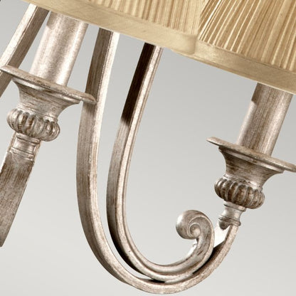 Generation Lighting (Feiss) Abbey 3-Light Silver Sand Candle Chandelier with Pleated Shades