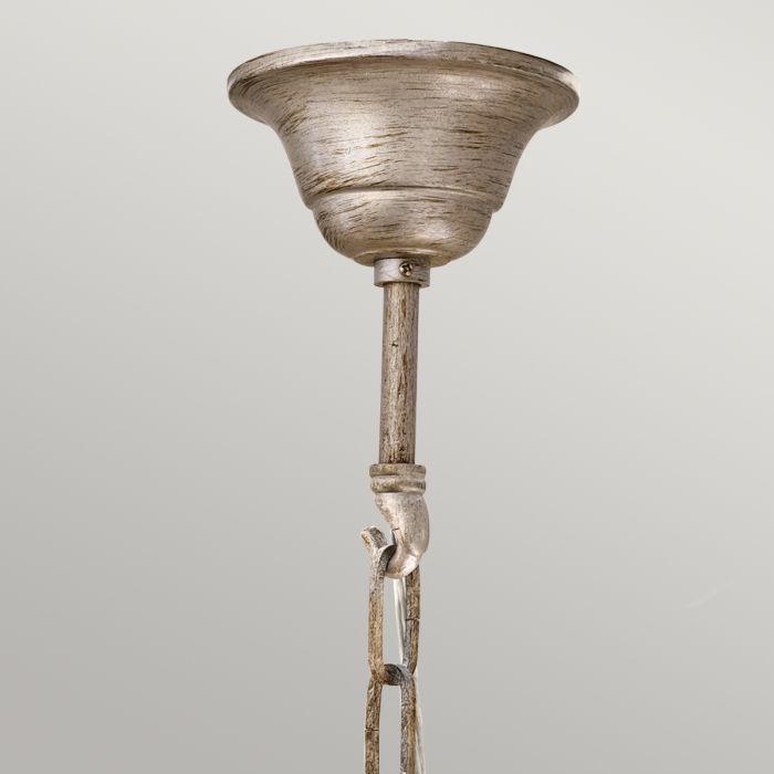 Generation Lighting (Feiss) Abbey 3-Light Silver Sand Candle Chandelier with Pleated Shades