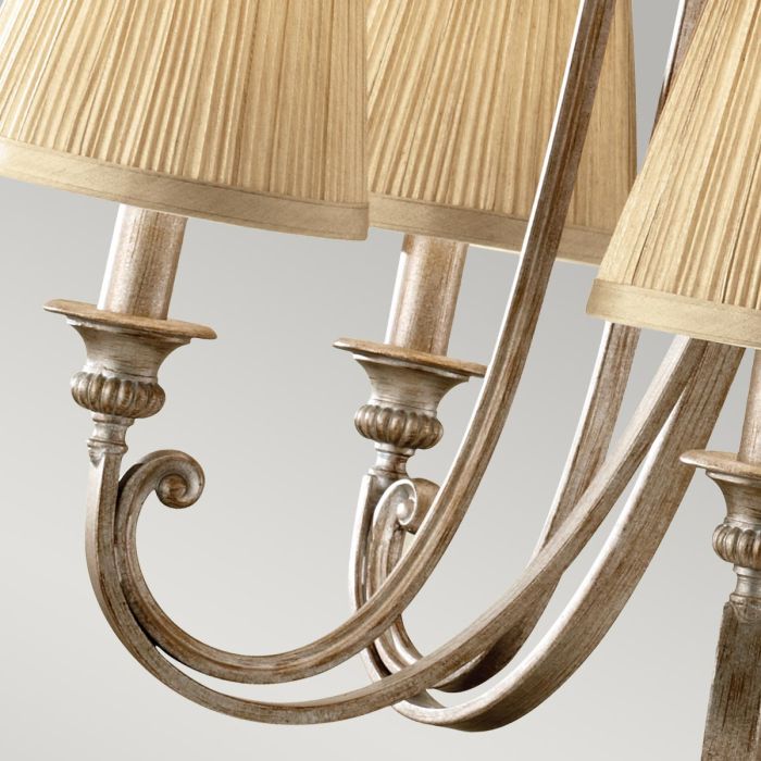 Generation Lighting (Feiss) Abbey 5-Light Silver Sand Candle Chandelier with Pleated Shades