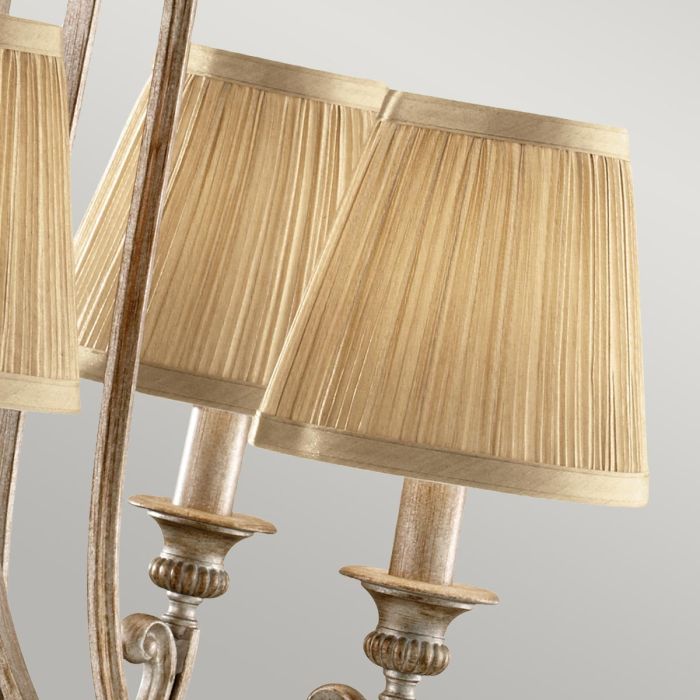 Generation Lighting (Feiss) Abbey 5-Light Silver Sand Candle Chandelier with Pleated Shades