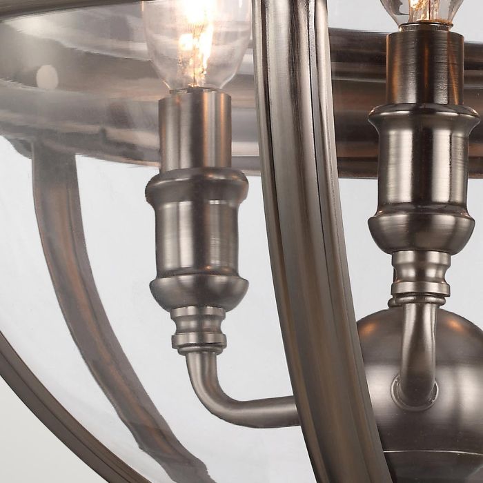 Generation Lighting (Feiss) Adams 3-Light Antique Nickel Globe Pendant Chandelier