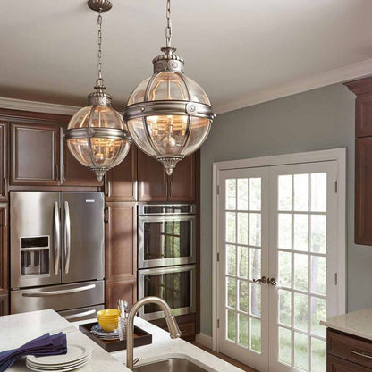 Generation Lighting (Feiss) Adams 3-Light Antique Nickel Globe Pendant Chandelier