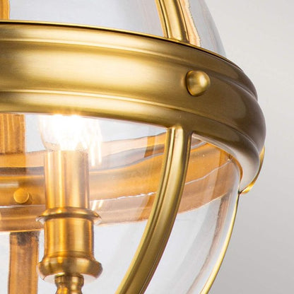 Generation Lighting (Feiss) Adams 3-Light Burnished Brass Globe Pendant Chandelier