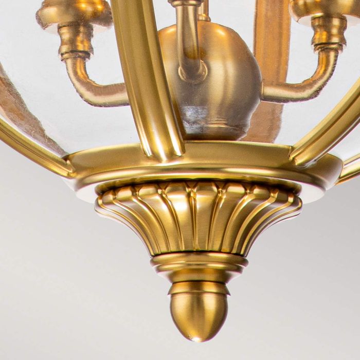 Generation Lighting (Feiss) Adams 3-Light Burnished Brass Globe Pendant Chandelier