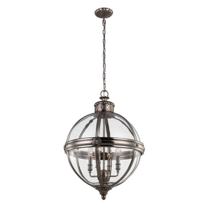 Generation Lighting (Feiss) Adams 4-Light Antique Nickel Globe Pendant Chandelier
