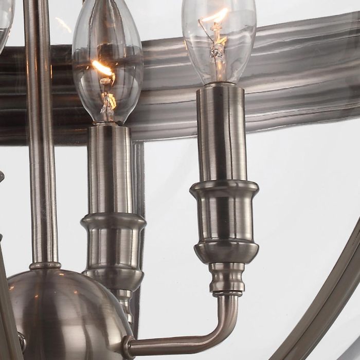 Generation Lighting (Feiss) Adams 4-Light Antique Nickel Globe Pendant Chandelier
