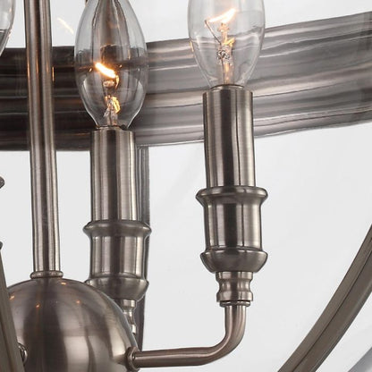 Generation Lighting (Feiss) Adams 4-Light Antique Nickel Globe Pendant Chandelier