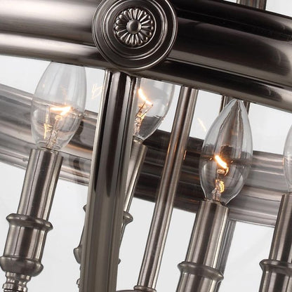 Generation Lighting (Feiss) Adams 4-Light Antique Nickel Globe Pendant Chandelier