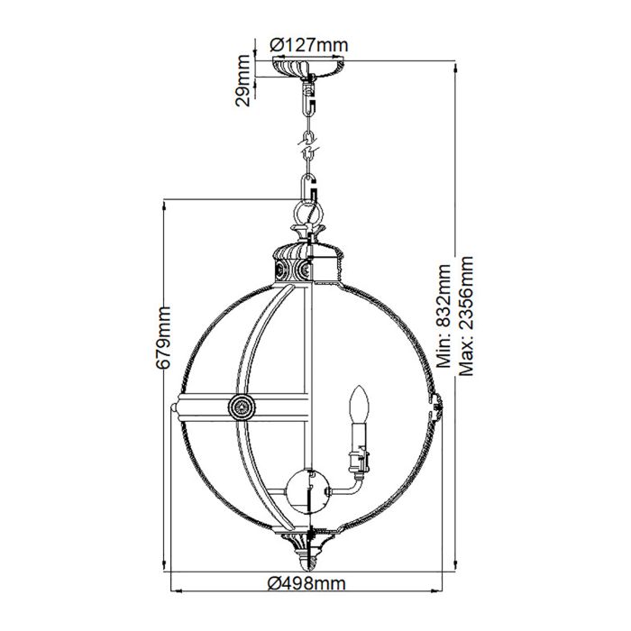 Generation Lighting (Feiss) Adams 4-Light Antique Nickel Globe Pendant Chandelier