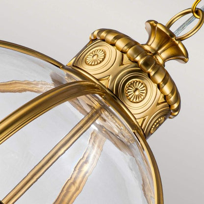 Generation Lighting (Feiss) Adams 4-Light Burnished Brass Globe Pendant Chandelier