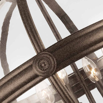 Generation Lighting (Feiss) Adams 4-Light British Bronze Globe Pendant Chandelier