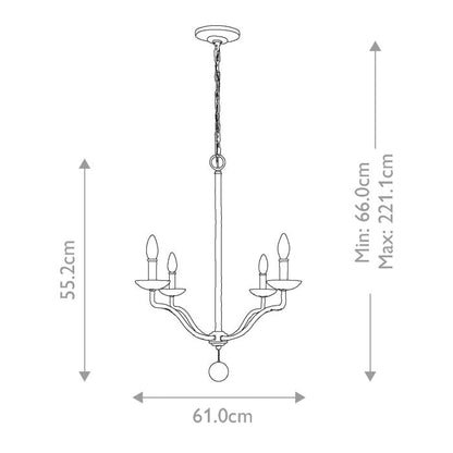 Generation Lighting (Feiss) Annie 4-Light Textured Plaster White Candle Chandelier