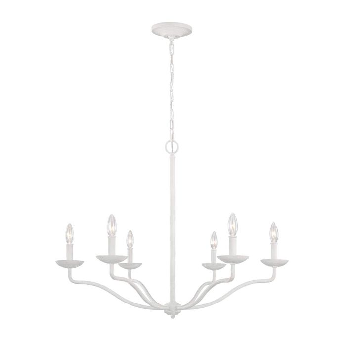 Generation Lighting (Feiss) Annie 6-Light Textured Plaster White Candle Chandelier