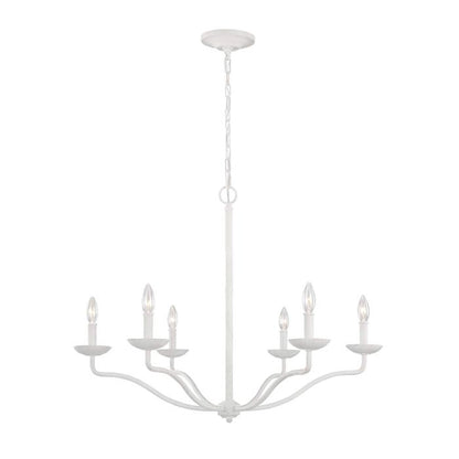 Generation Lighting (Feiss) Annie 6-Light Textured Plaster White Candle Chandelier