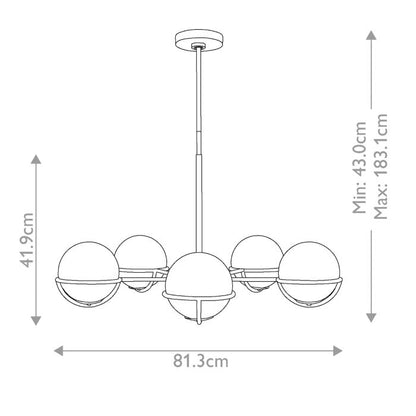 Generation Lighting (Feiss) Apollo 5-Light Polished Nickel Opal Glass Globe Chandelier