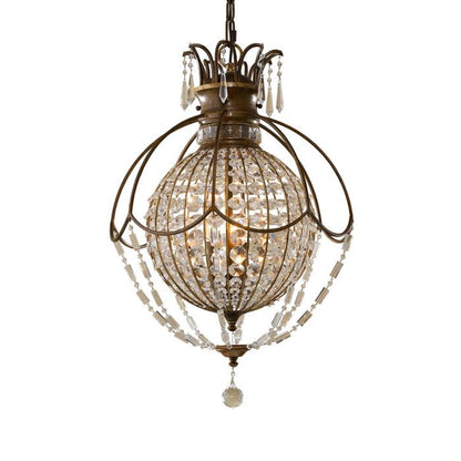 Generation Lighting (Feiss) Bellini 3-Light Oxidized Bronze / British Bronze Crystal Globe Chandelier