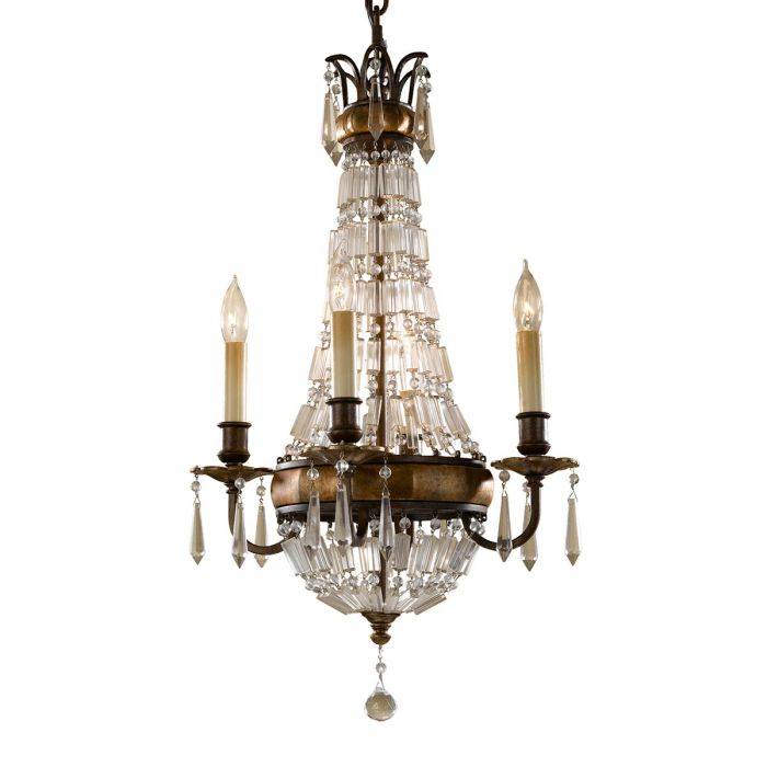 Generation Lighting (Feiss) Bellini 4-Light Oxidized Bronze / British Bronze Crystal Chandelier