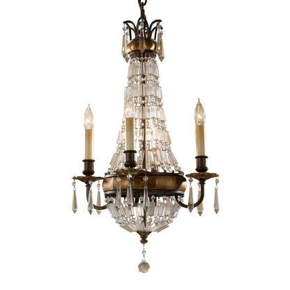 Generation Lighting (Feiss) Bellini 4-Light Oxidized Bronze / British Bronze Crystal Chandelier