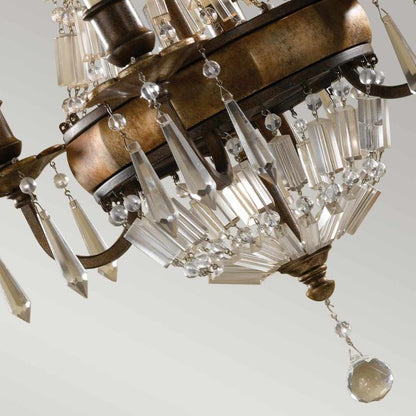 Generation Lighting (Feiss) Bellini 4-Light Oxidized Bronze / British Bronze Crystal Chandelier