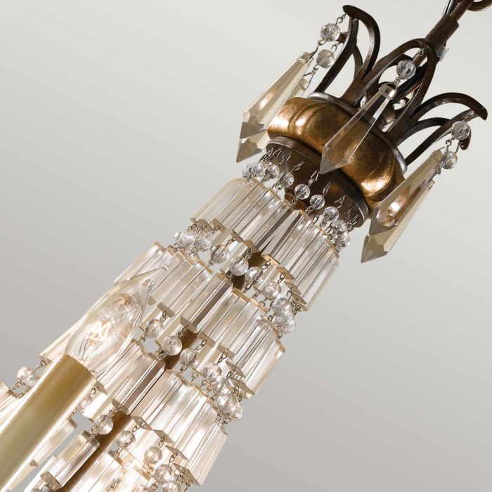 Generation Lighting (Feiss) Bellini 4-Light Oxidized Bronze / British Bronze Crystal Chandelier