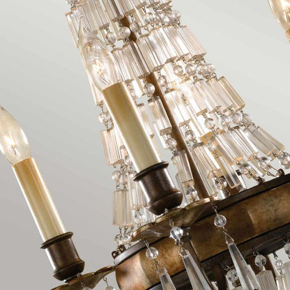 Generation Lighting (Feiss) Bellini 4-Light Oxidized Bronze / British Bronze Crystal Chandelier