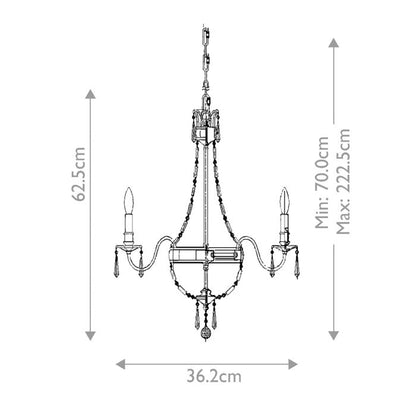 Generation Lighting (Feiss) Bellini 4-Light Oxidized Bronze / British Bronze Crystal Chandelier