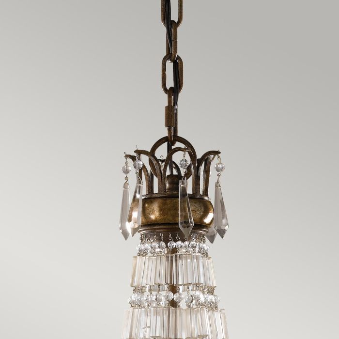 Generation Lighting (Feiss) Bellini 6-Light Oxidized Bronze / British Bronze Crystal Chandelier