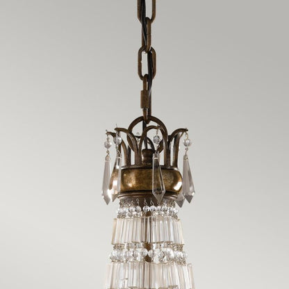 Generation Lighting (Feiss) Bellini 6-Light Oxidized Bronze / British Bronze Crystal Chandelier