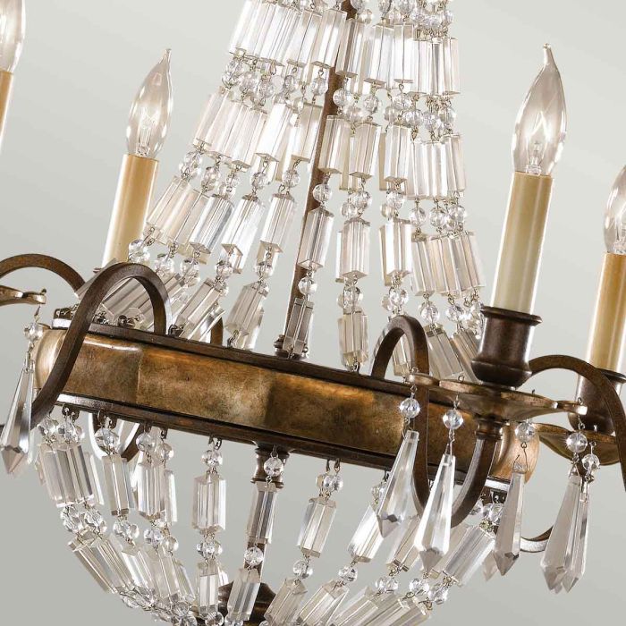 Generation Lighting (Feiss) Bellini 6-Light Oxidized Bronze / British Bronze Crystal Chandelier