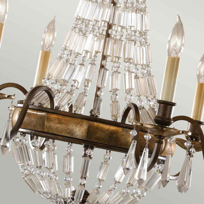 Generation Lighting (Feiss) Bellini 6-Light Oxidized Bronze / British Bronze Crystal Chandelier
