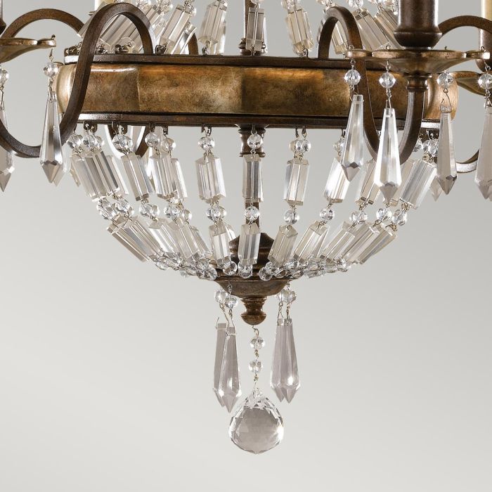 Generation Lighting (Feiss) Bellini 6-Light Oxidized Bronze / British Bronze Crystal Chandelier